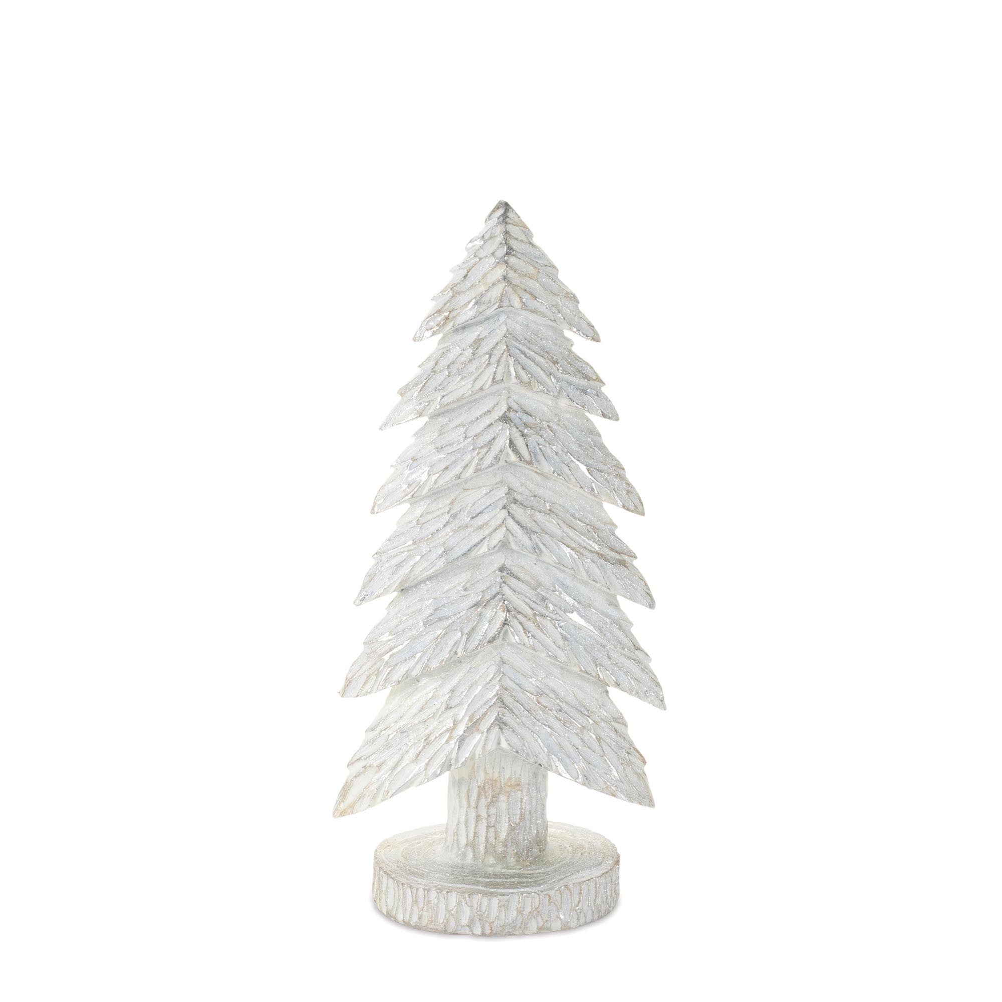 White Christmas Tabletop Trees (Set of 2)