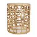 Round Abstract Cut Out Metal Accent Table 19"H