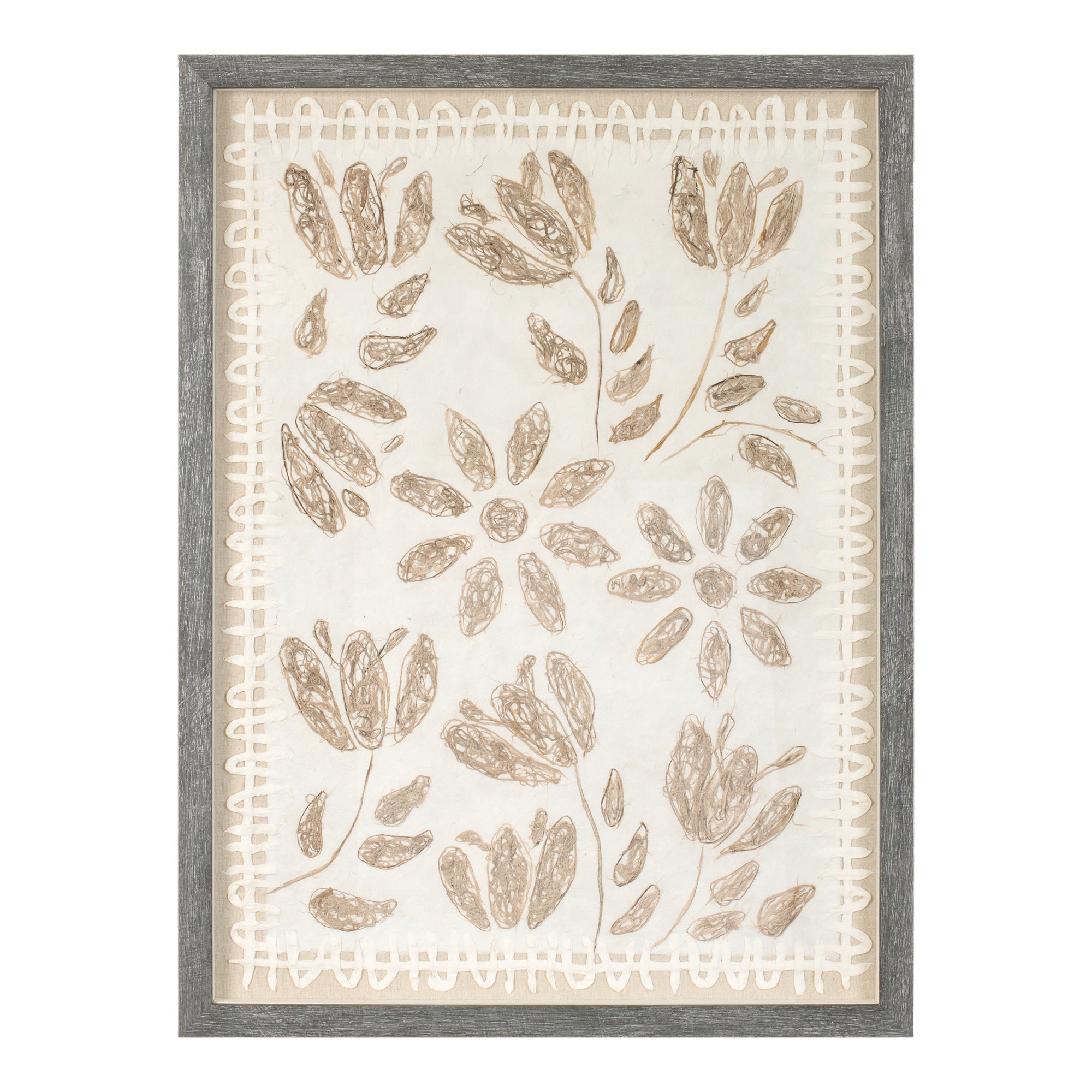 Framed Floral Wall Art Under Glass  (Set of 2)