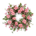 Mixed Pincushion Floral Wreath 22"D; Pink