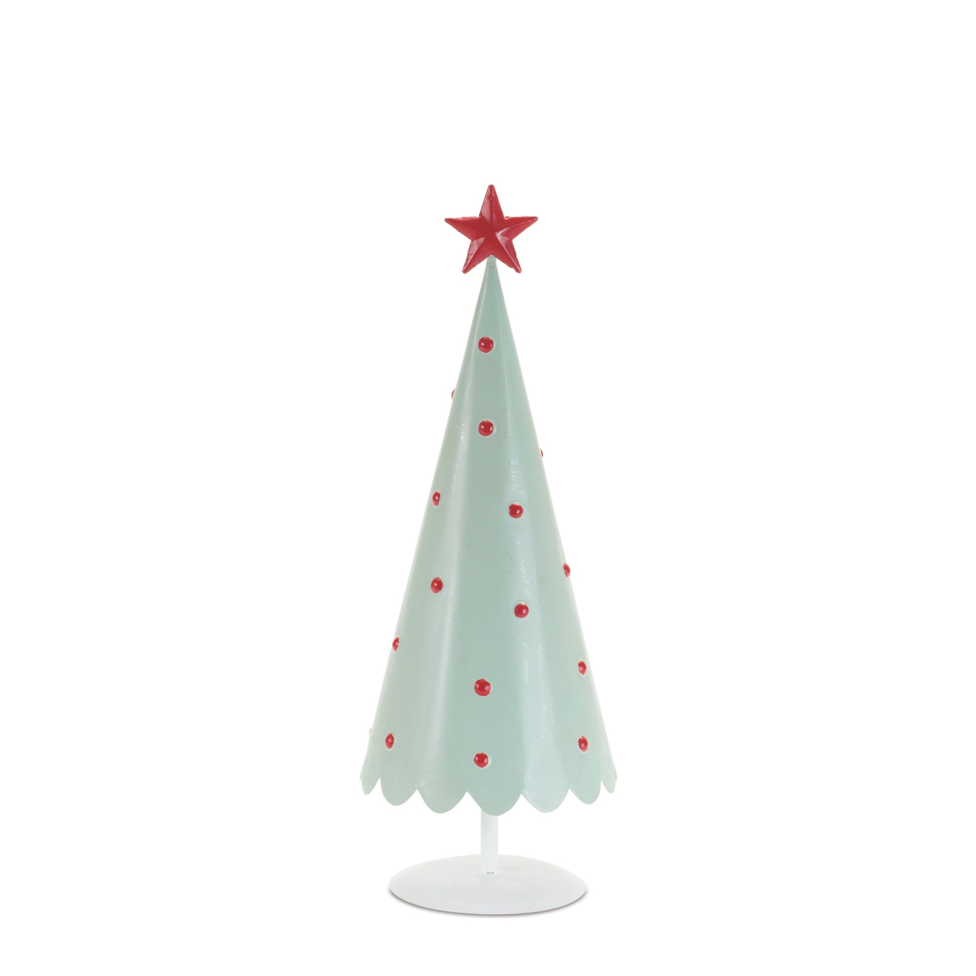Metal Christmas Tree with Red Star (Set of 2)