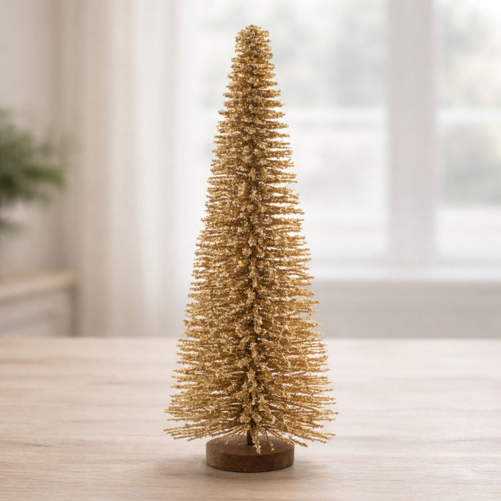 Glitter Iron Christmas Tree 23.5"H; Gold