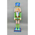 15” Hand Decorated Green & Blue Pastel Christmas Nutcracker Figurine – Sugar & Spice Holiday Decor