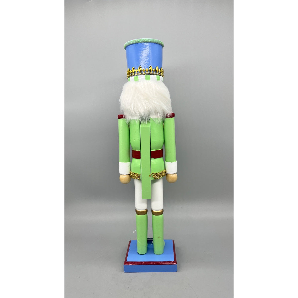 15” Hand Decorated Green & Blue Pastel Christmas Nutcracker Figurine – Sugar & Spice Holiday Decor