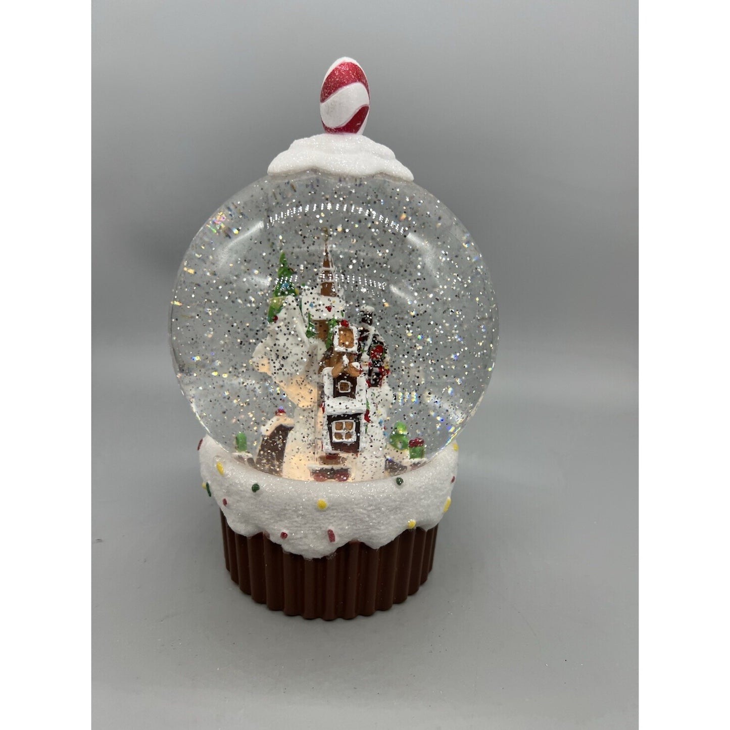 9.5” Animated Gingerbread Village Water Globe