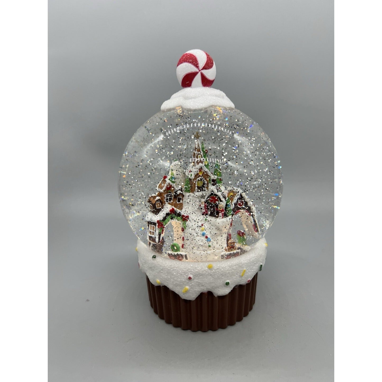 9.5” Animated Gingerbread Village Water Globe