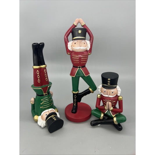 Red & Green Soldier Yoga (3 Asst) 5” 8” 10” Resin