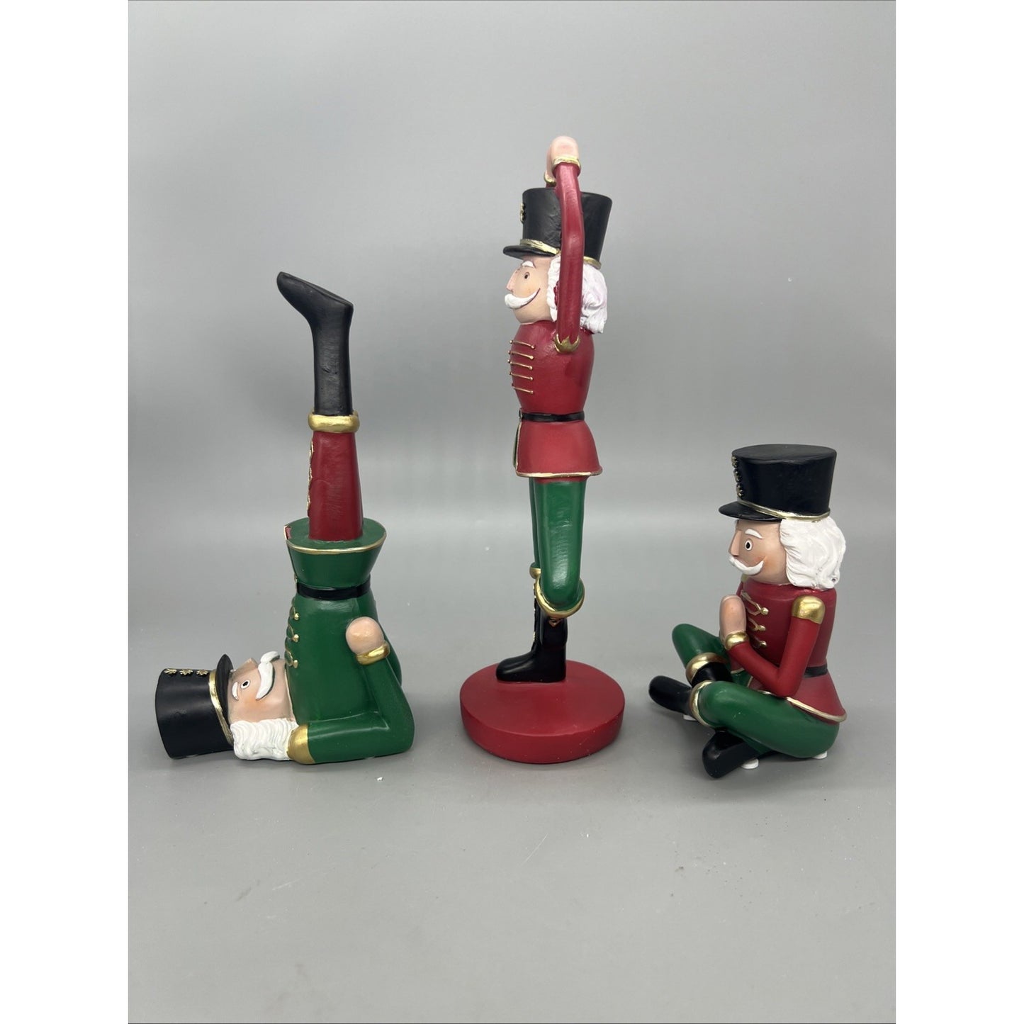 Red & Green Soldier Yoga (3 Asst) 5” 8” 10” Resin