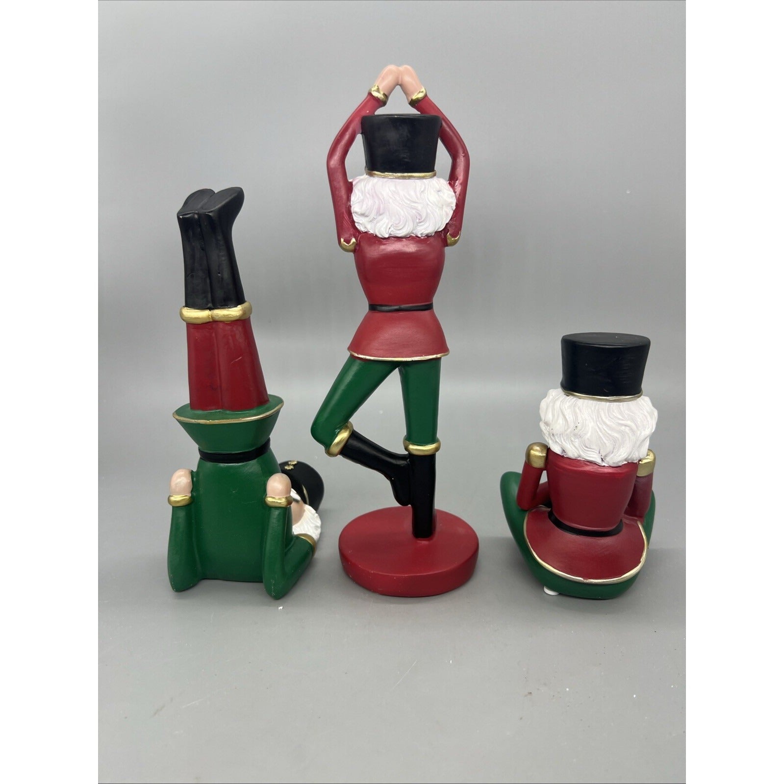 Red & Green Soldier Yoga (3 Asst) 5” 8” 10” Resin