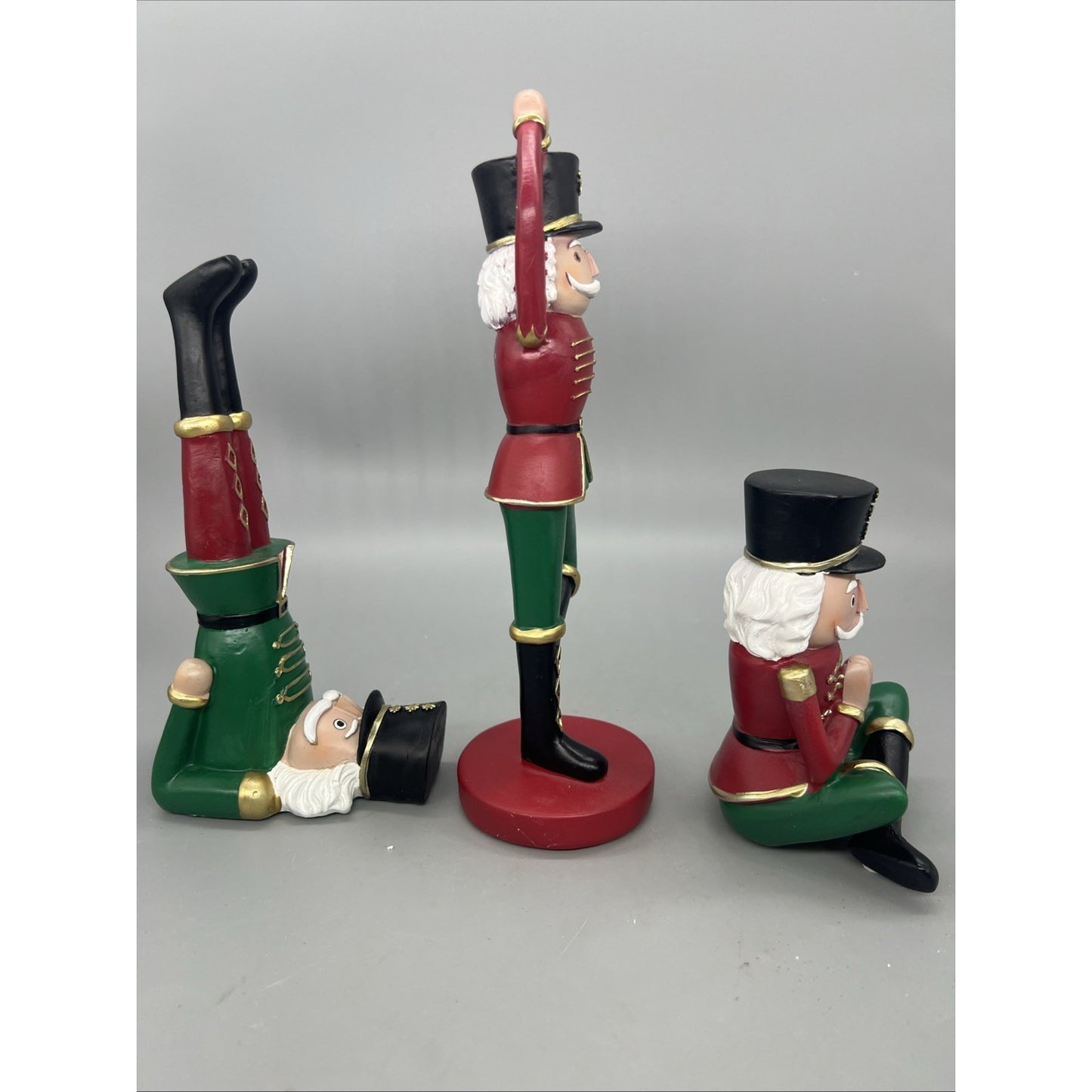Red & Green Soldier Yoga (3 Asst) 5” 8” 10” Resin