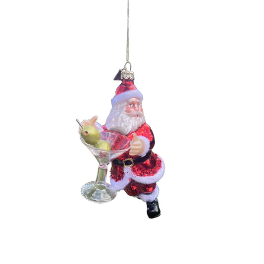 6" Santa Holding Martini Glass Ornament Eric Cortina Collection Christmas Décor