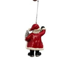 African American Santa Hanging Ornament With Lantern & Tree By Kurt Adler 3.75" Hand-Painted Christmas Decoration sold separately