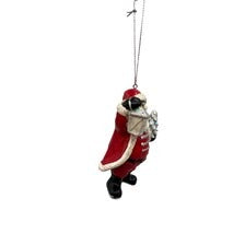 African American Santa Hanging Ornament With Lantern & Tree By Kurt Adler 3.75" Hand-Painted Christmas Decoration sold separately