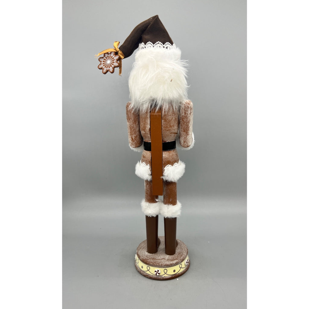 15” Hand Decorated Gingerbread Baker Christmas Nutcracker with Cookie Tray & Glasses
