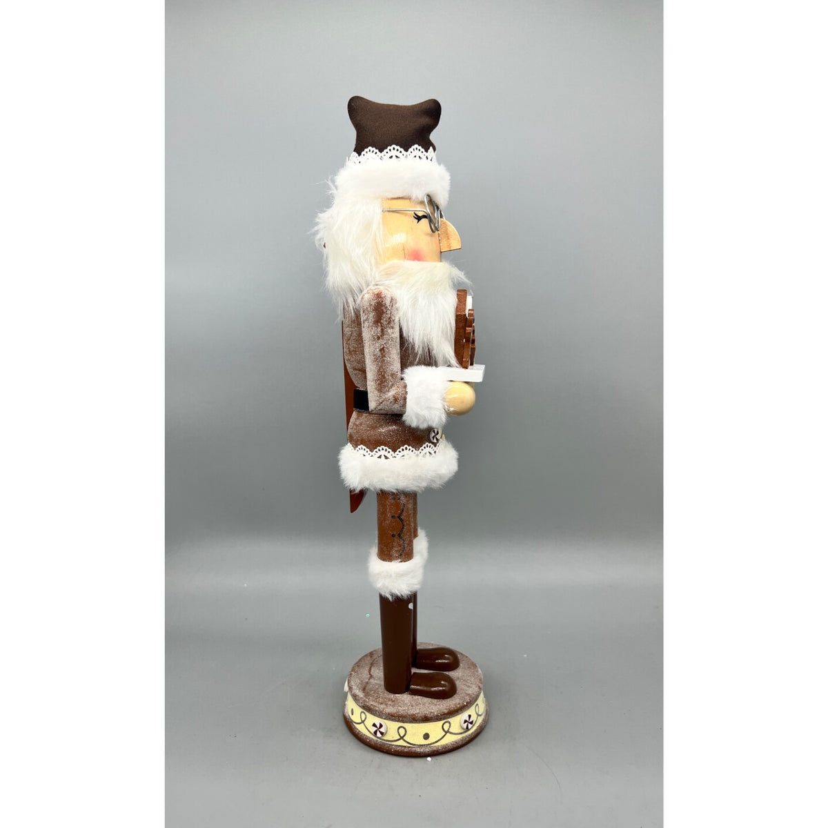 15” Hand Decorated Gingerbread Baker Christmas Nutcracker with Cookie Tray & Glasses