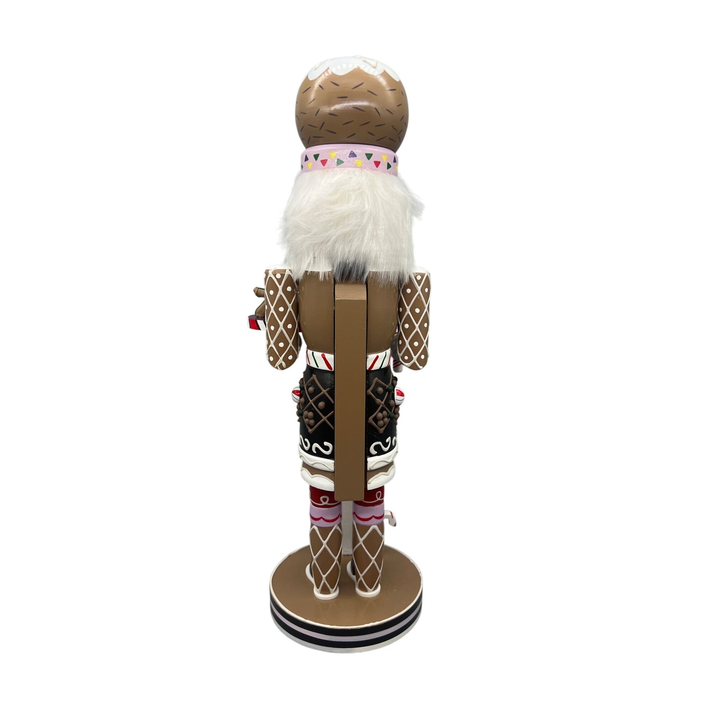 Kurt Adler 18" Gingerbread Nutcracker With Candy Cane Gumdrops & Gingerbread House Christmas Holiday Decor