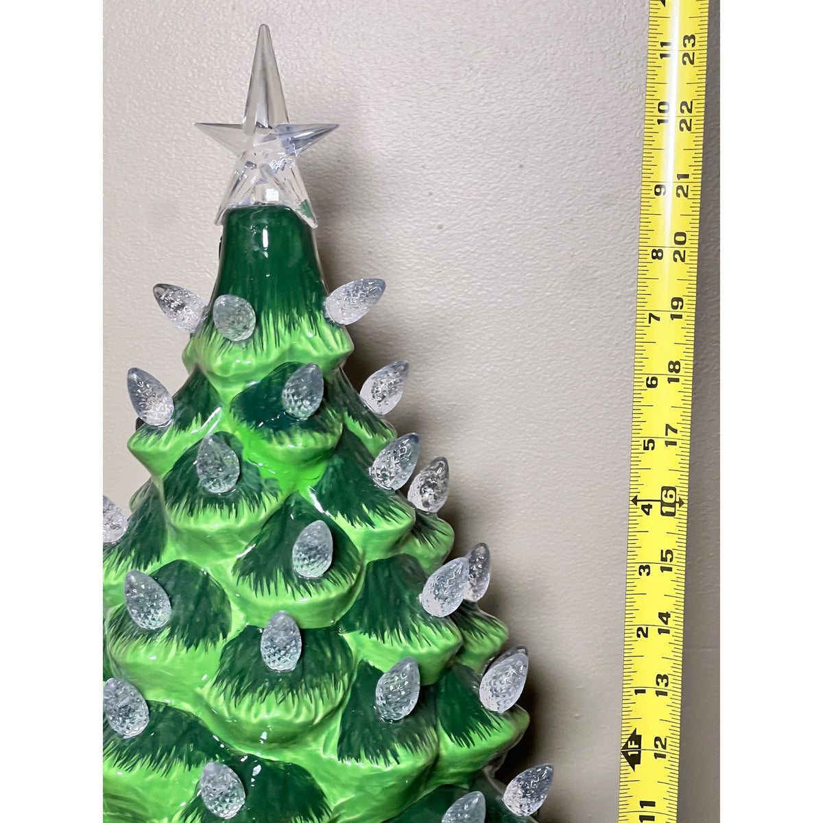 24” Lighted Ceramic Christmas Tree with Color-Changing LED Lights, Remote Control & Timer