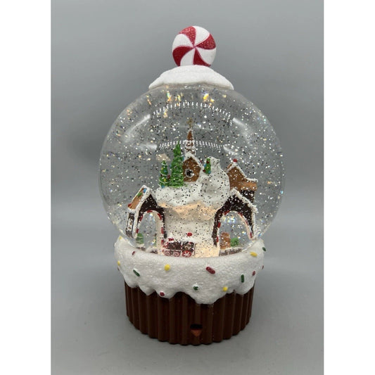 9.5” Animated Gingerbread Village Water Globe