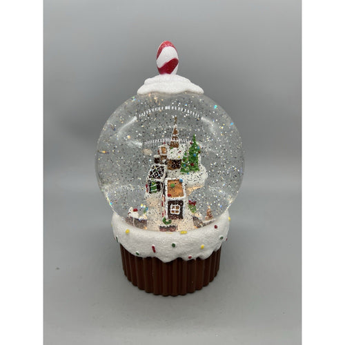 9.5” Animated Gingerbread Village Water Globe