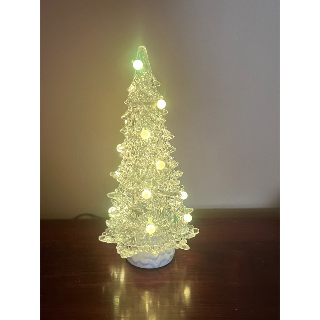 14.7” RGB Lighted Crystal Christmas Tree – Multi-Function Color Changing LED, Remote & 8-Hour Timer