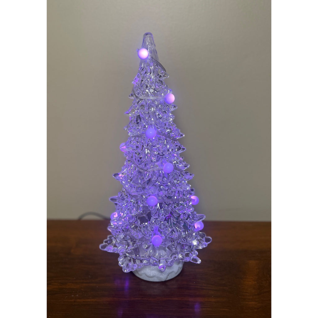 14.7” RGB Lighted Crystal Christmas Tree – Multi-Function Color Changing LED, Remote & 8-Hour Timer