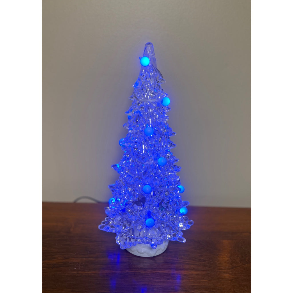 14.7” RGB Lighted Crystal Christmas Tree – Multi-Function Color Changing LED, Remote & 8-Hour Timer