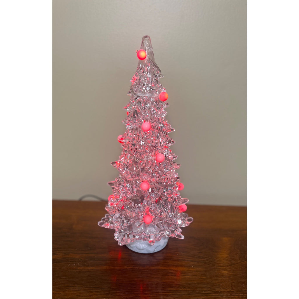 14.7” RGB Lighted Crystal Christmas Tree – Multi-Function Color Changing LED, Remote & 8-Hour Timer