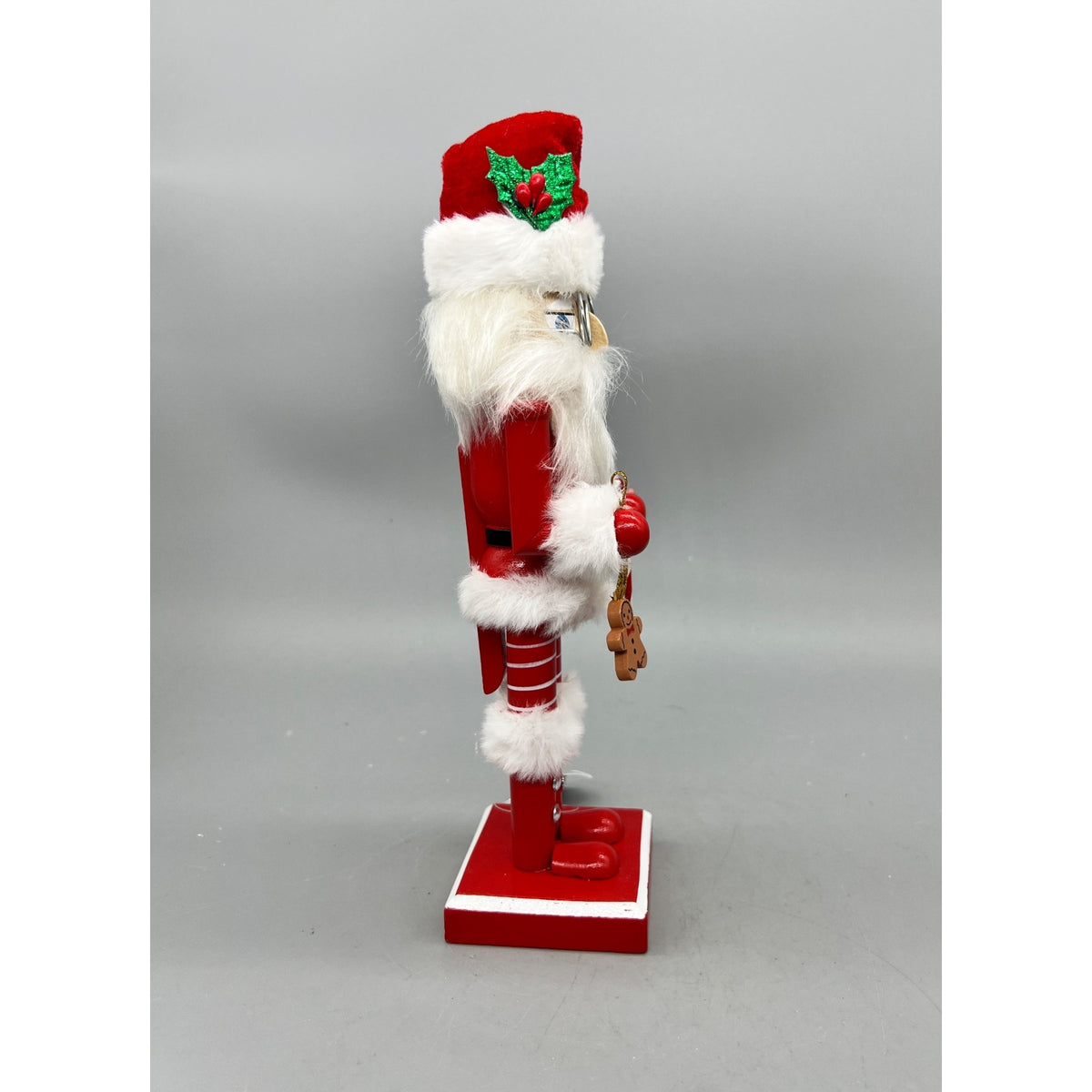 10.5” Santa Nutcracker with Candy Cane & Gingerbread Ornament Christmas Decor