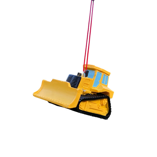Yellow Bulldozer Christmas Ornament 3" Hanging Decoration By Kurt Adler