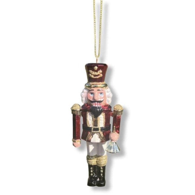 Kurt Adler  Hand Painted Nutcracker Soldier Christmas Glass Ornament – Red and Gold – Sold Separately D4706