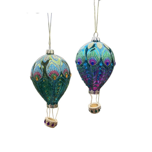 Kurt Adler Hand Decorated Hot Air Balloon Ornament 6”