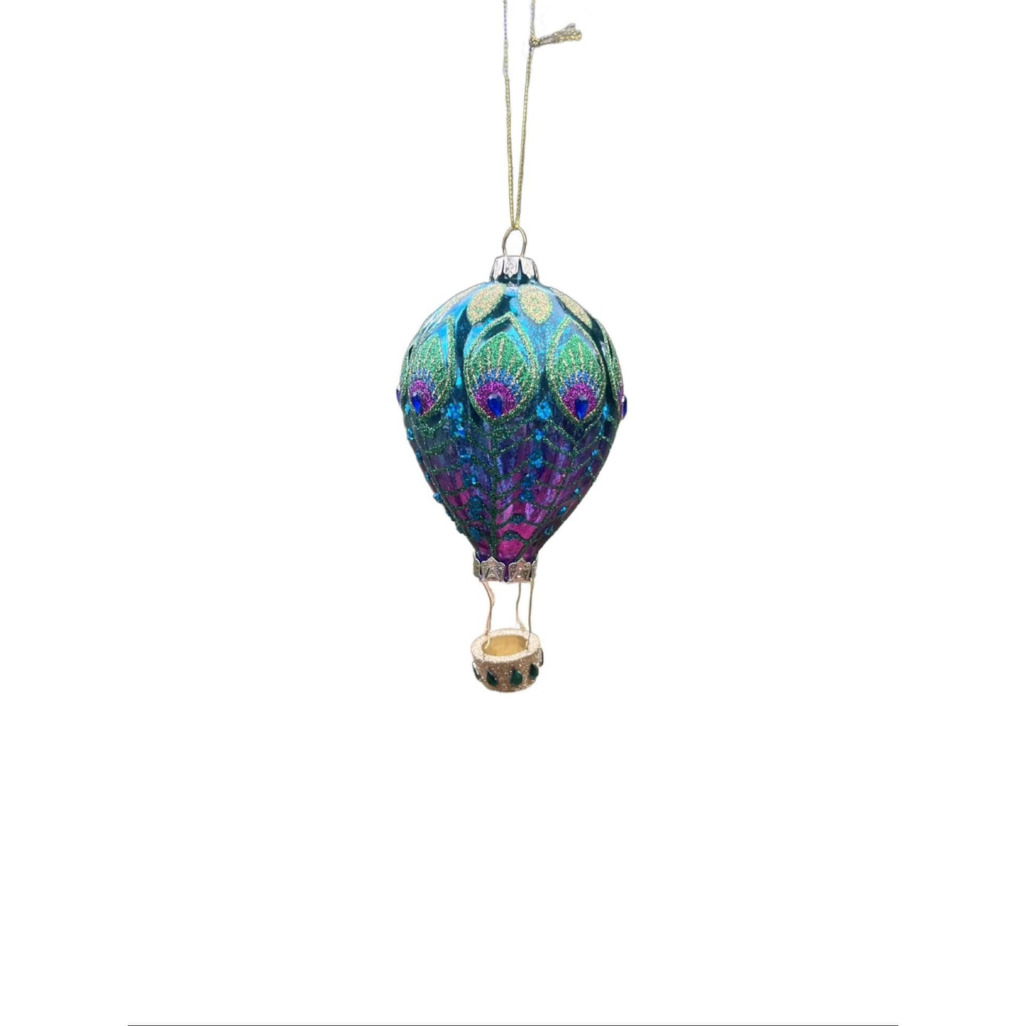 Kurt Adler Hand Decorated Hot Air Balloon Ornament 6”