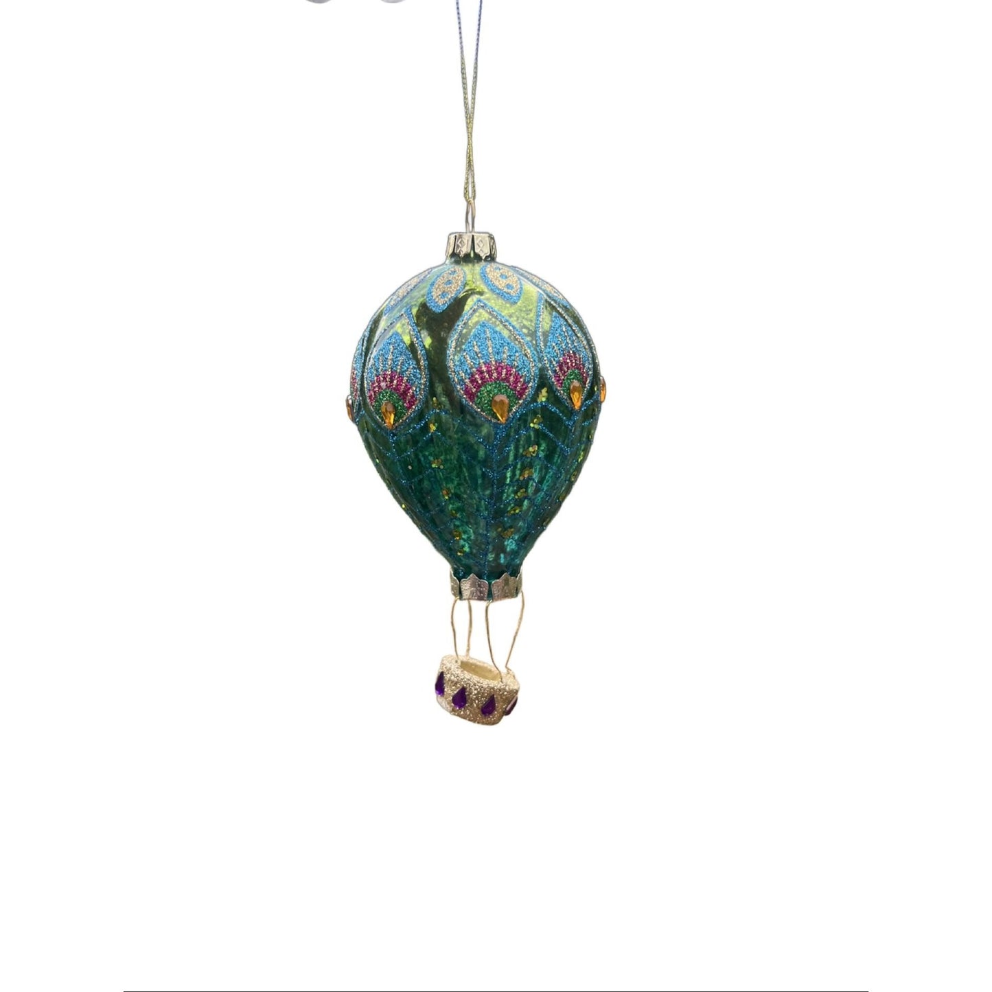 Kurt Adler Hand Decorated Hot Air Balloon Ornament 6”