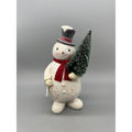 Glitter Snowman Christmas Figurine Holding Tree or Wreath – Sold Separately