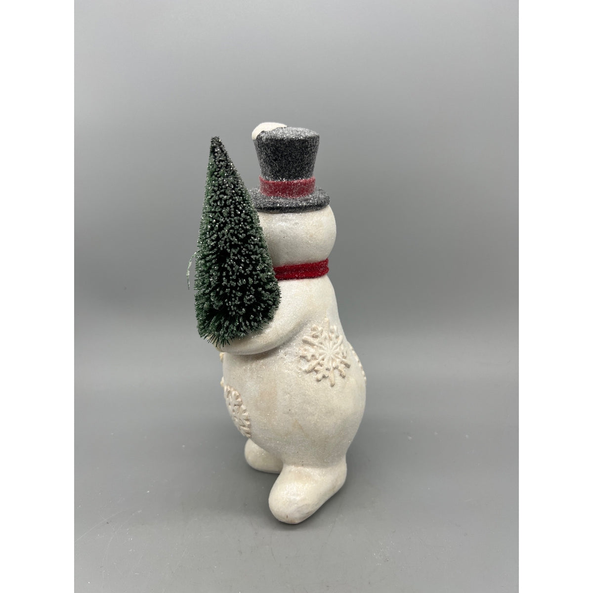 Glitter Snowman Christmas Figurine Holding Tree or Wreath – Sold Separately