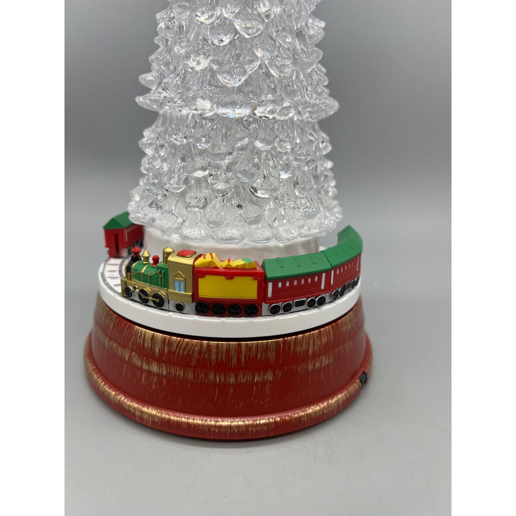 Animated Color-Changing Christmas Tree with Rotating Train – 13.25”