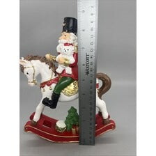 9.25” Nutcracker on Rocking Horse with Teddy Bear – Hand Decorating Christmas Resin Figurine