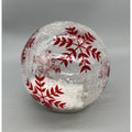 Hand-Painted Red Snowflake LED Crackle Glass Sphere Decoration 5.5”