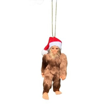 Kurt Adler Bigfoot Sasquatch Christmas Ornament with Santa Hat 5.5". F2460