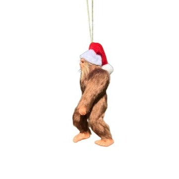 Kurt Adler Bigfoot Sasquatch Christmas Ornament with Santa Hat 5.5". F2460