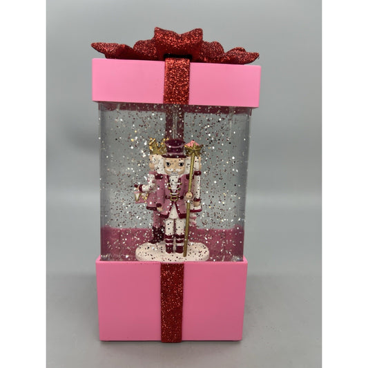 8” Blushing Nutcracker Lighted Water Present