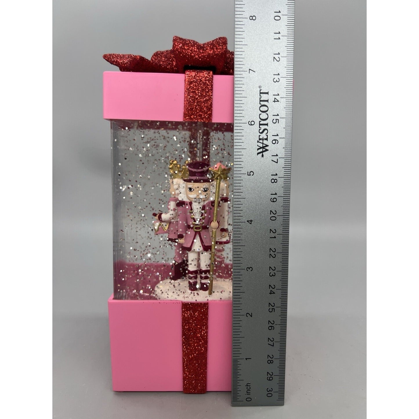 8” Blushing Nutcracker Lighted Water Present