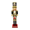 15” Hand Decorated Wood Drummer Nutcracker with Dark Green & Gold Jacket Christmas Figurine