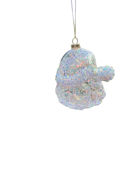 Kurt Adler 5.5 Inch Glass Santa Head Ornament T3589