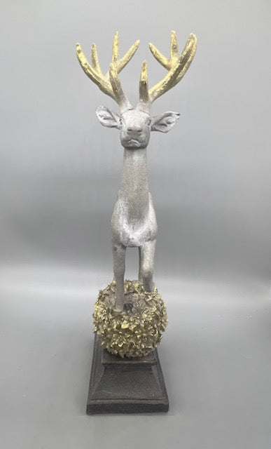 Deer On Orb 14" Gold Accents By Melrose International