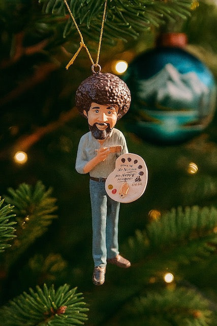 Kurt Adler 5" Bob Ross Christmas Ornament