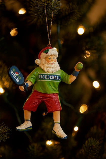 Kurt S. Adler 4.75 Inch Resin Pickleball Santa Ornament