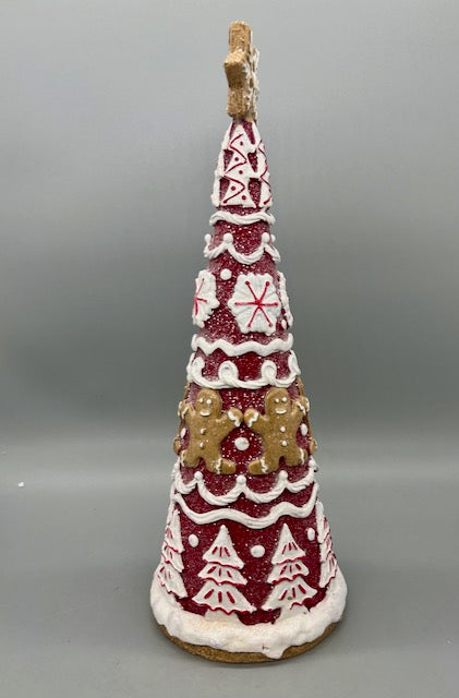 12” Red Gingerbread Tree