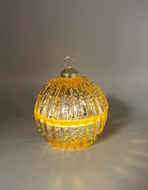 Gold Mercury Glass Ornament Candle with Lid – Holiday and Home Decor