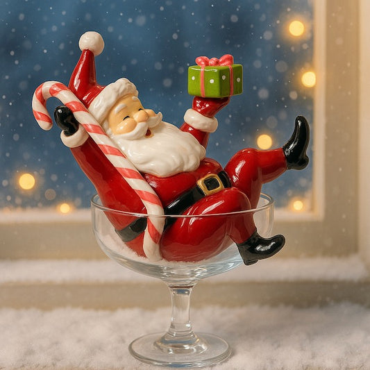 December Diamonds Retro Santa Claus in Martini Glass